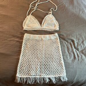 Crochet Triangle Top and Skirt Set
